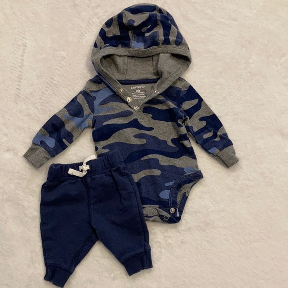Carter's Other - Carter’s Infant 2pc Blue Camo outfit Size Newborn